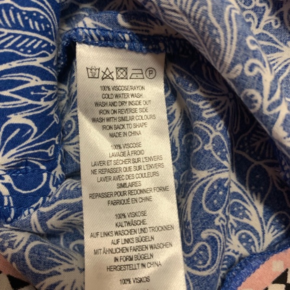 French Connection Blue Aztec Tie Waist Romper - Picture 8 of 8